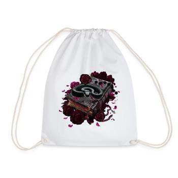 Bücher Design, Schlangen, Rosenblüten - Turnbeutel - Weiß - Vorne