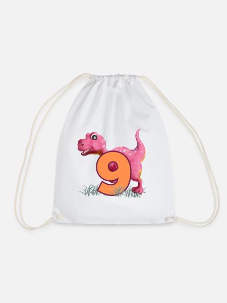 Nr.9 Dino - Turnbeutel - Weiß