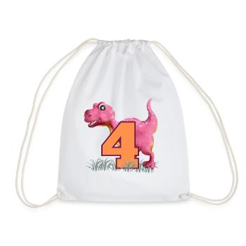 Nr.4 Dino - Turnbeutel - Weiß - Vorne