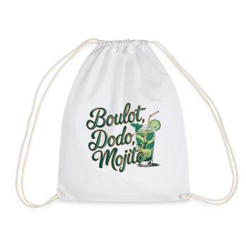 Work, sleep, mojito! - Drawstring Bag - white - Front