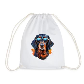 Gordon Setter avec lunettes de soleil - Sac de sport léger - blanc - Devant