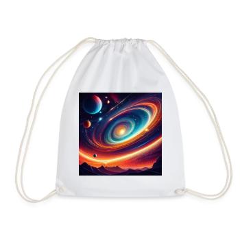 Vibrant Cosmic Exploration - Drawstring Bag - white - Front