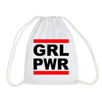 Girl Power "GRL PWR" - Show your strength! - Drawstring Bag - white - Front