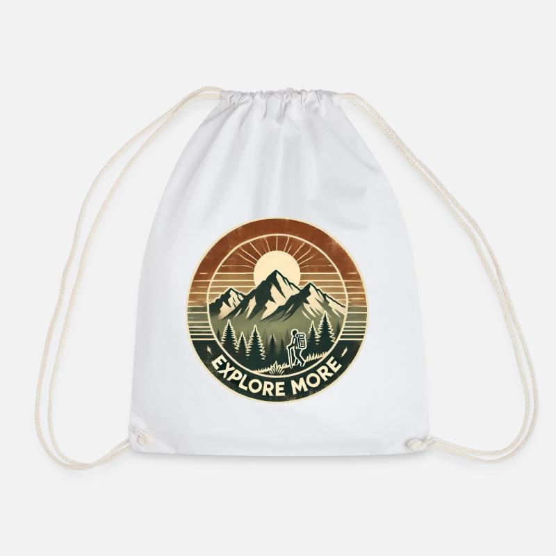 Explore More - Drawstring Bag - white