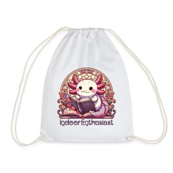 Axolotl Indoors Enthousiaste Livre Livres Cadeau - Sac de sport léger - blanc - Devant