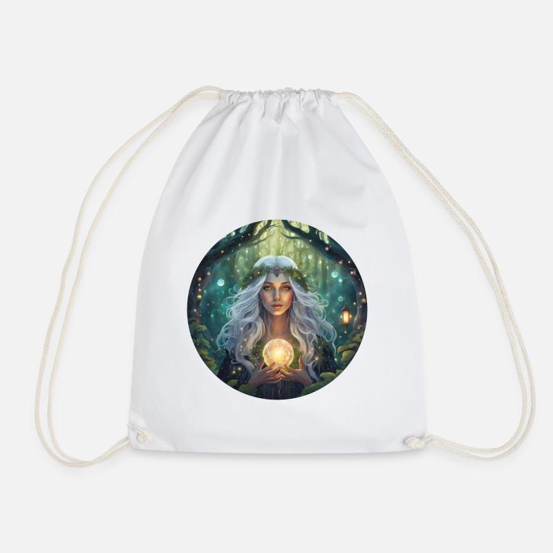 La tête d'une sorcière de la forêt magique - Sac de sport léger - blanc