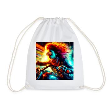Cyberpunk Moto - Drawstring Bag - white - Front