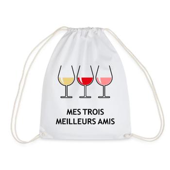 Mes Trois Meilleurs Amis (Vin / Bombé Ouvert) - Sac de sport léger - blanc - Devant