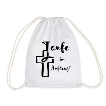 Baptism on behalf of the fish dips into the cross Baptismal feast - Drawstring Bag - white - Front