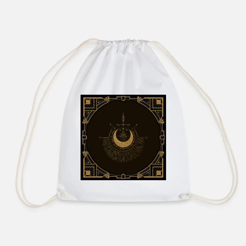 Harmonie der Elemente: Mond, Gold und Geometrie. - Turnbeutel - Weiß