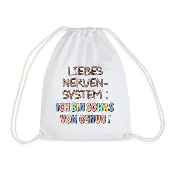NERVENSYSTEM - ICH BIN GENUG - Turnbeutel - Weiß - Vorne