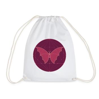 Cercle géométrique papillon - Sac de sport léger - blanc - Devant