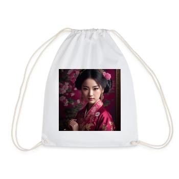 hübsches japanisches Mädchen, Geisha, - Turnbeutel - Weiß - Vorne