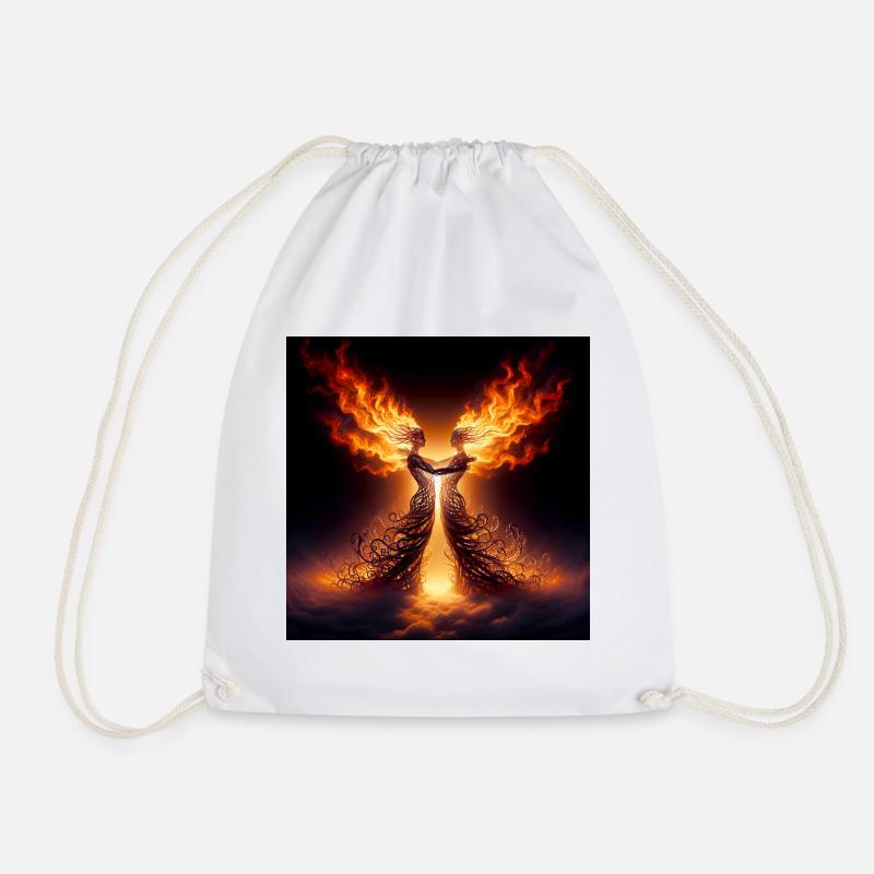 Twin Flames - Drawstring Bag - white