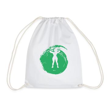 Bodybuilder Dumbbell - Drawstring Bag - white - Front