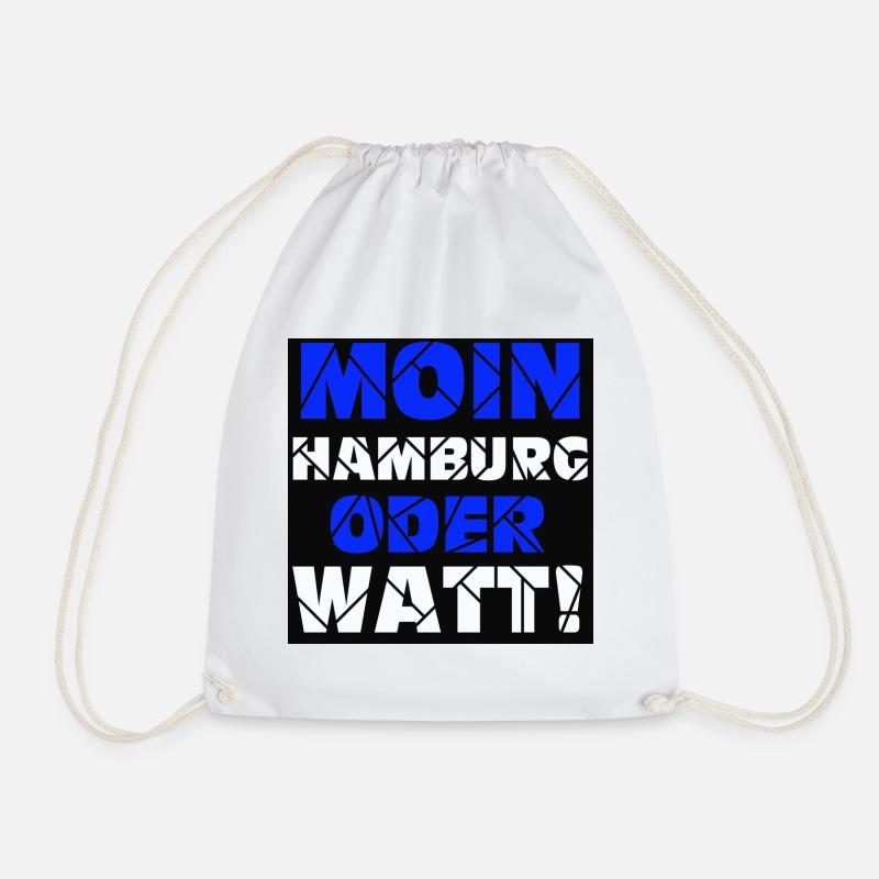 Hamburg , Moin oder watt (25) - Turnbeutel - Weiß