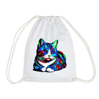 Chat - Sac de sport léger - blanc - Devant