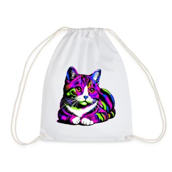 Chat - Sac de sport léger - blanc - Devant