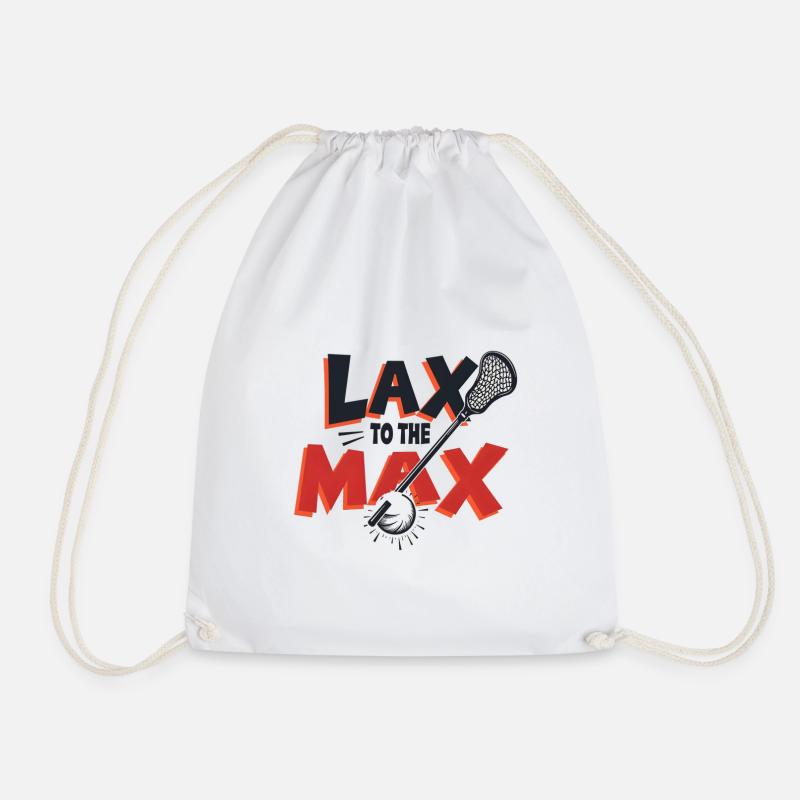 Lax to the Max - Drawstring Bag - white