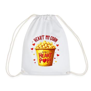You make my heart pop! - Drawstring Bag - white - Front