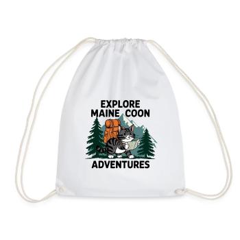 Explorer Maine Coon Adventure Imprimer - Sac de sport léger - blanc - Devant
