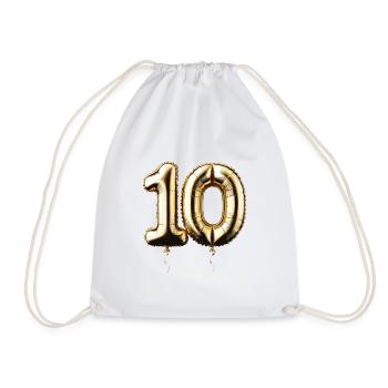 10 ans de ballon d’or feuille de ballon cadeau - Sac de sport léger - blanc - Devant