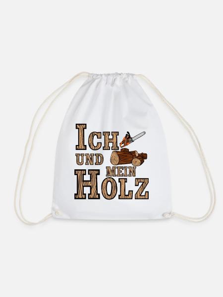 Motorsäge , Ich und mein Holz (25) - Turnbeutel - Weiß