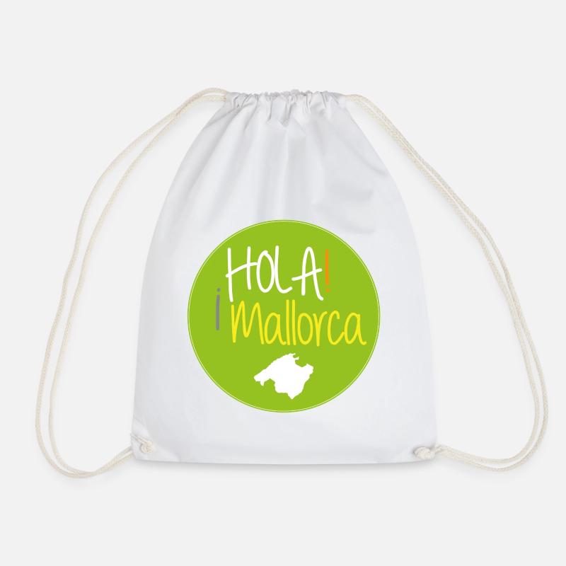 ¡HOLA! Mallorca (beidseitig) - Turnbeutel - Weiß