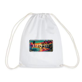Byron Bay Australia Palm Trees Beach Design - Drawstring Bag - white - Front