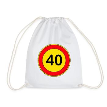 40e anniversaire, 40 ans, panneau de signalisation jaune - Sac de sport léger - blanc - Devant