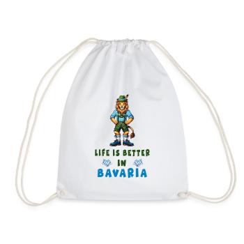 Bavarian Lion - Drawstring Bag - white - Front