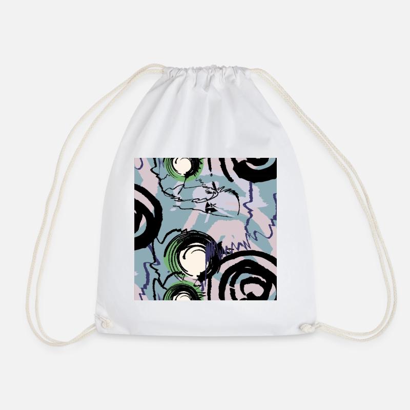 Hand-drawn shapes - Drawstring Bag - white