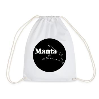Raies, Raies Manta, Bouton Manta, Autocollants - Sac de sport léger - blanc - Devant