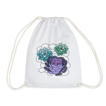 Succulents - Drawstring Bag - white - Front