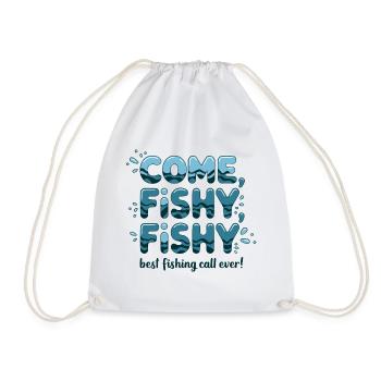 come fishy fishy - Drawstring Bag - white - Front