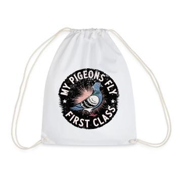 Pigeon Fancier Fast Pigeons Shirt - Drawstring Bag - white - Front