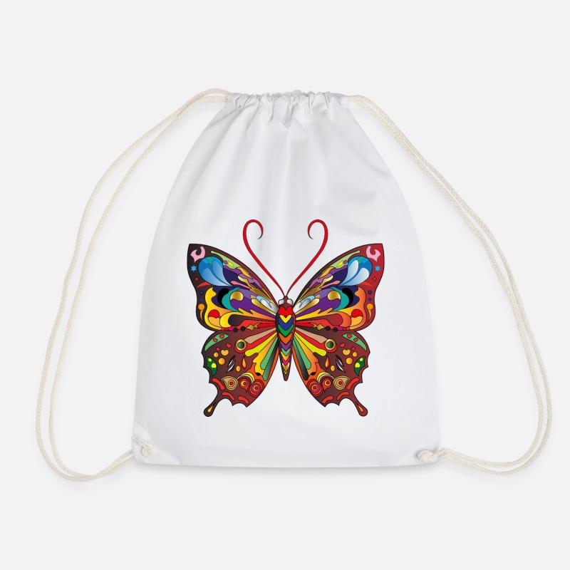 Der bunte Schmetterling - Turnbeutel - Weiß