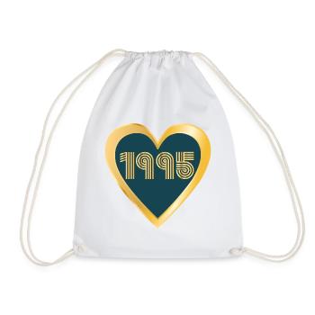 HEART YEAR 1995 - Drawstring Bag - white - Front