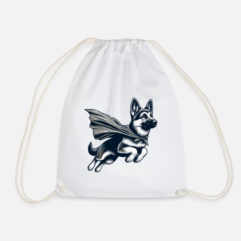 Super Hund Deutscher Schäferhund Cape Geschenk - Turnbeutel - Weiß