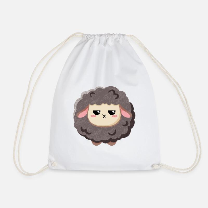 Black Sheep - grim and sweet - Drawstring Bag - white