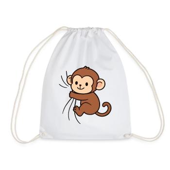 Dear little monkey - Drawstring Bag - white - Front
