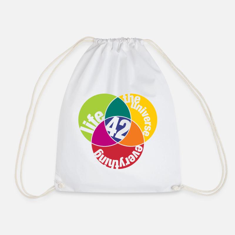 Life, The Universe and Everything - Drawstring Bag - white