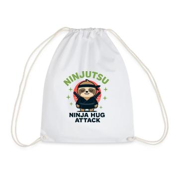 Ninja Kuschel-Sloth HugAttack - Turnbeutel - Weiß - Vorne