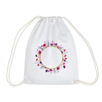 Wildflowers - Couronne de fleurs personnalisable - Sac de sport léger - blanc - Devant