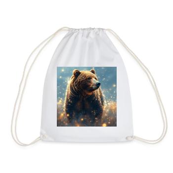 Power Animal Brown Bear - Drawstring Bag - white - Front