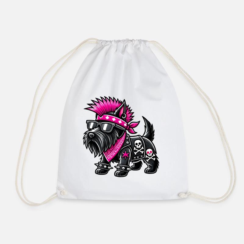 Scottish Terrier Punk Musik - Turnbeutel - Weiß