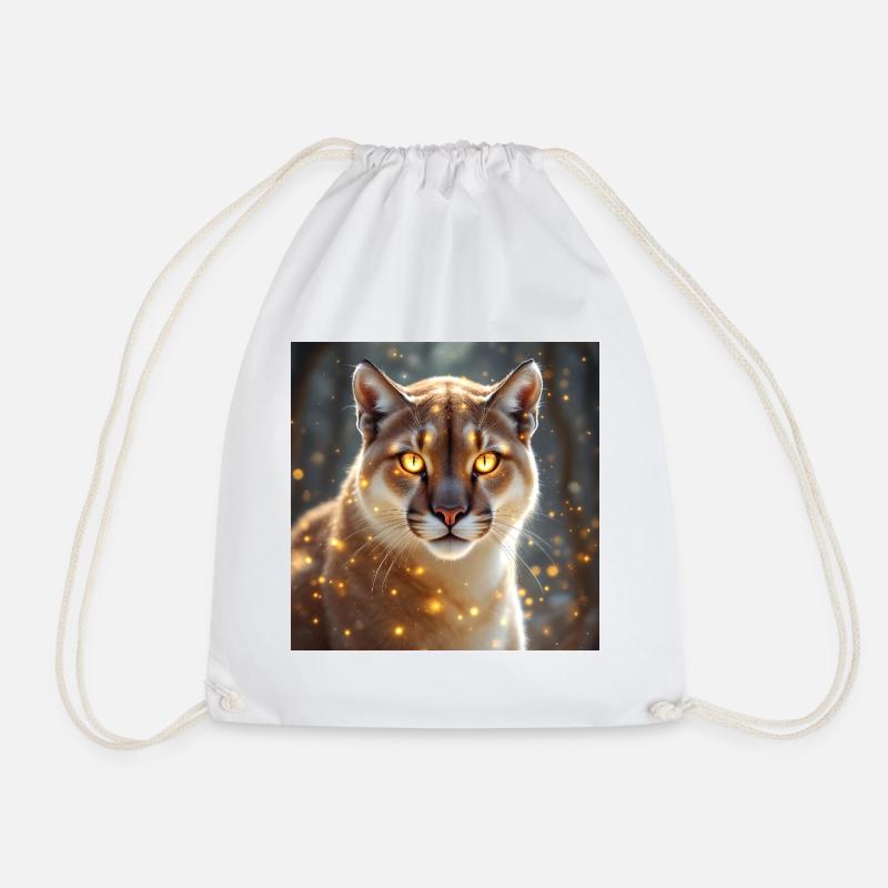 Power Animal Cougar - Drawstring Bag - white