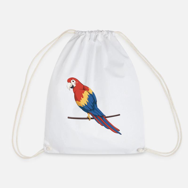 Parrot - Drawstring Bag - white