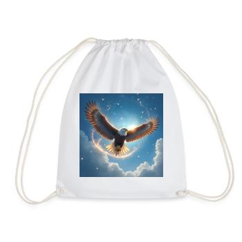Krafttier Adler am Himmel - Turnbeutel - Weiß - Vorne