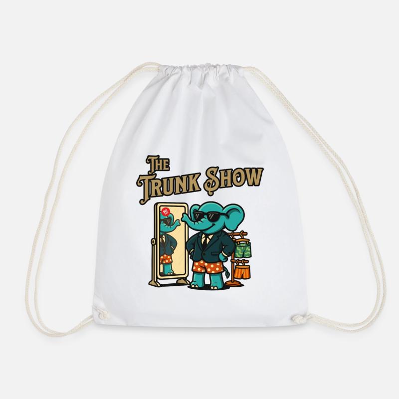 Trunk Show Elefant im Smoking und Badehose - Turnbeutel - Weiß